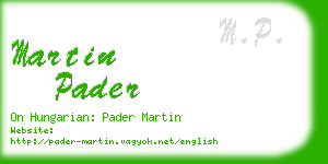 martin pader business card